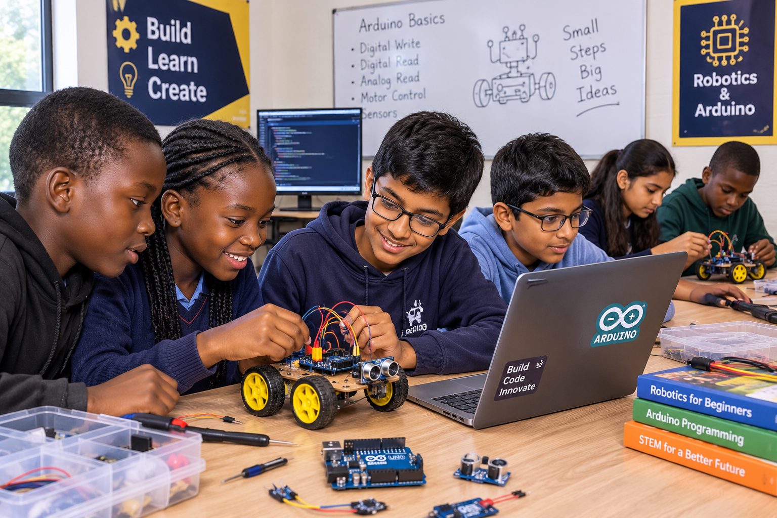 A student programming a micro:bit device